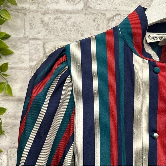 VINTAGE Wayne‎ Rogers button down women’s size S striped colorful - Picture 2 of 5